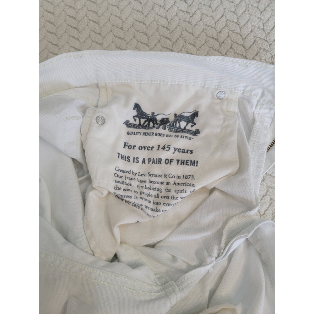 Levi's 511 White Cut-Off Distressed Shorts Mens Size 34x11 White Denim - Picture 8 of 8